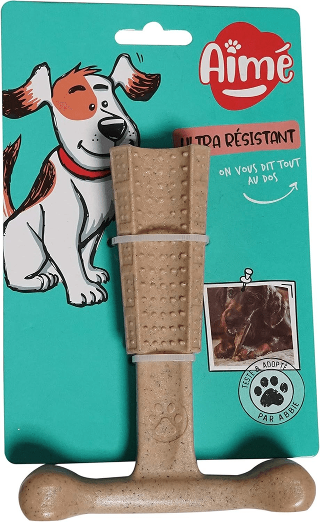 Os en forme de T en fibre de bambou - saveur poulet 10cm